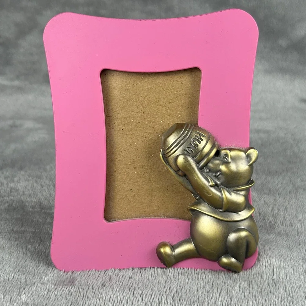 Disney Winnie the Pooh Pink Picture Frame Connoisseur Bronze Pooh 5003ABW 2001
